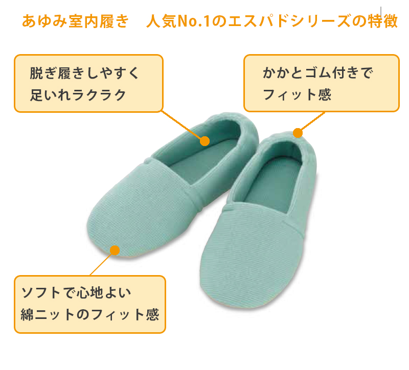 スピード対応 全国送料無料 あゆみ ルームシューズ エスパド アミ ブルー LL 25-26㎝